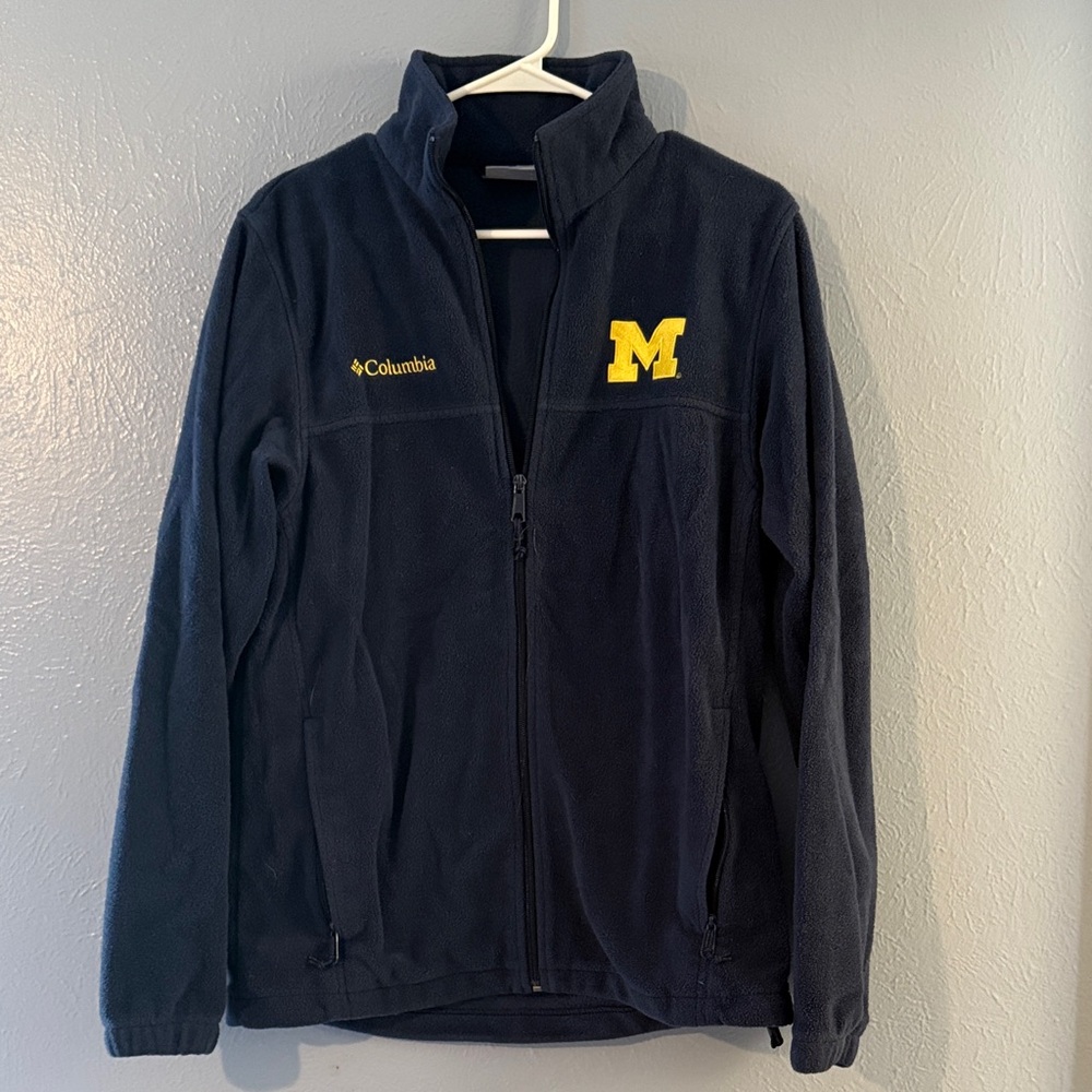 Columbia Michigan Dark Blue Fleece Jacket with Yellow Emblem